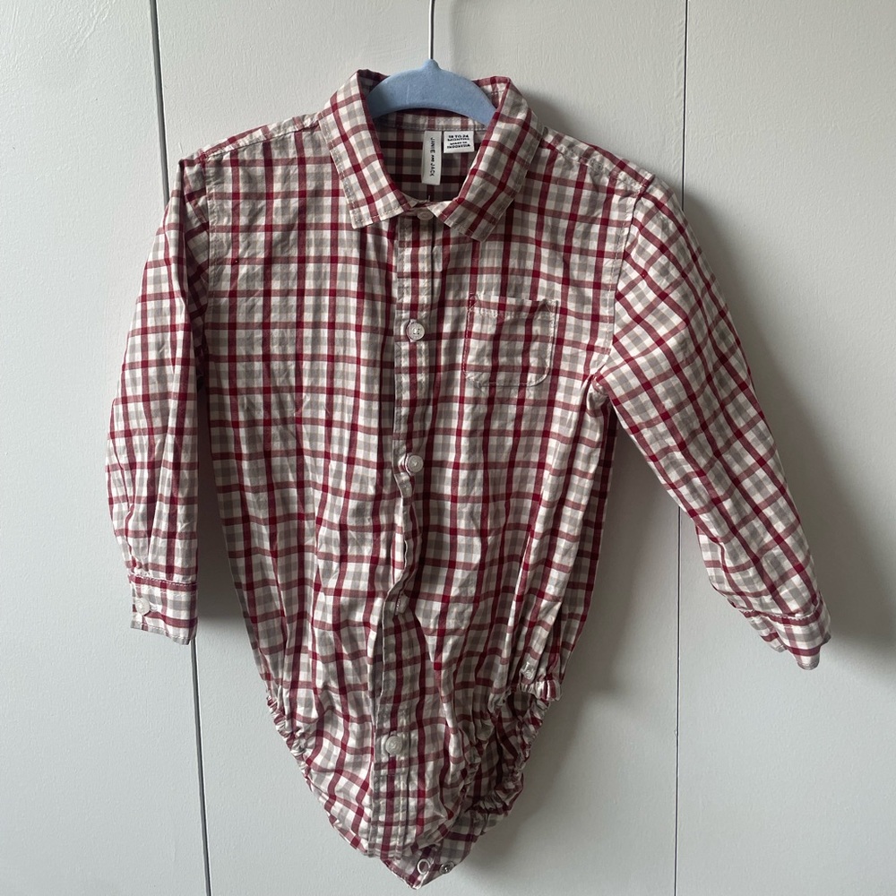 Janie & Jack Red Checkered Bodysuit